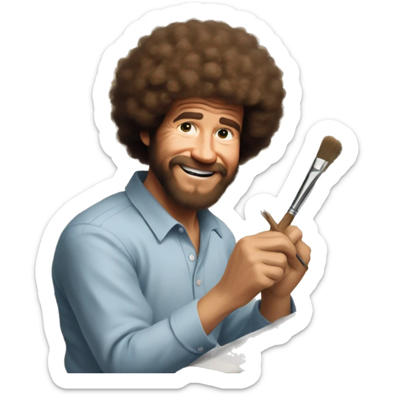 bob ross painting him self painting him self painting him self painting him self sticker