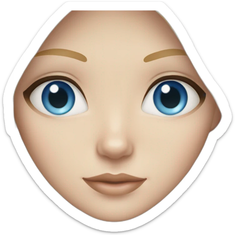 White woman with long blonde hair blue eyes and white cat with heterochromia sticker