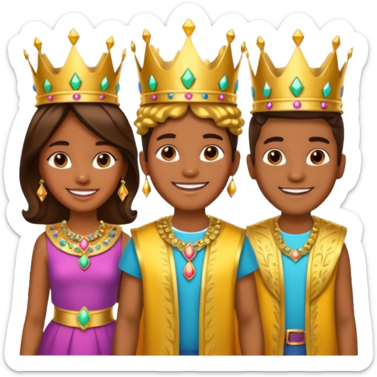 Un emoji de los tres reyes magos juntos sticker