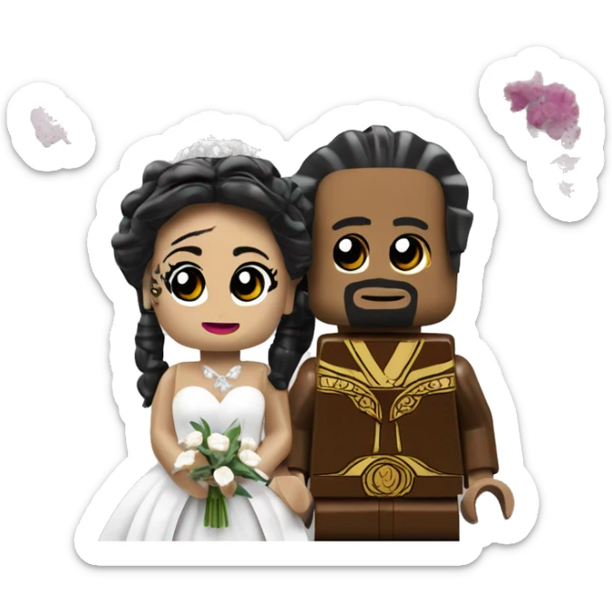 Lego Queen Amadala of Naboo and Anakin  Skywalker get married then have kids together.  sticker