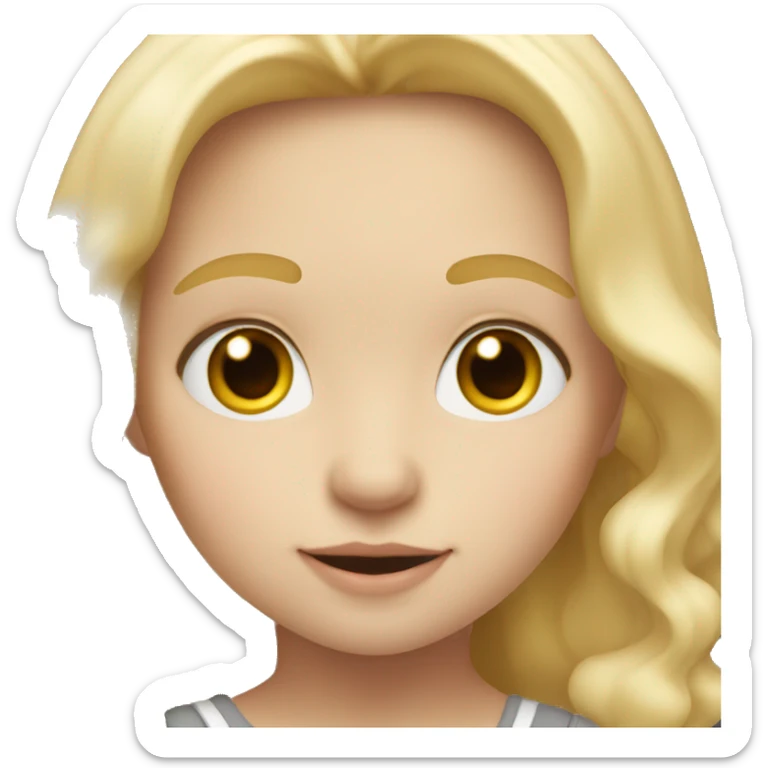white toddler with shoulder length blonde hair and hazel eyes sticker