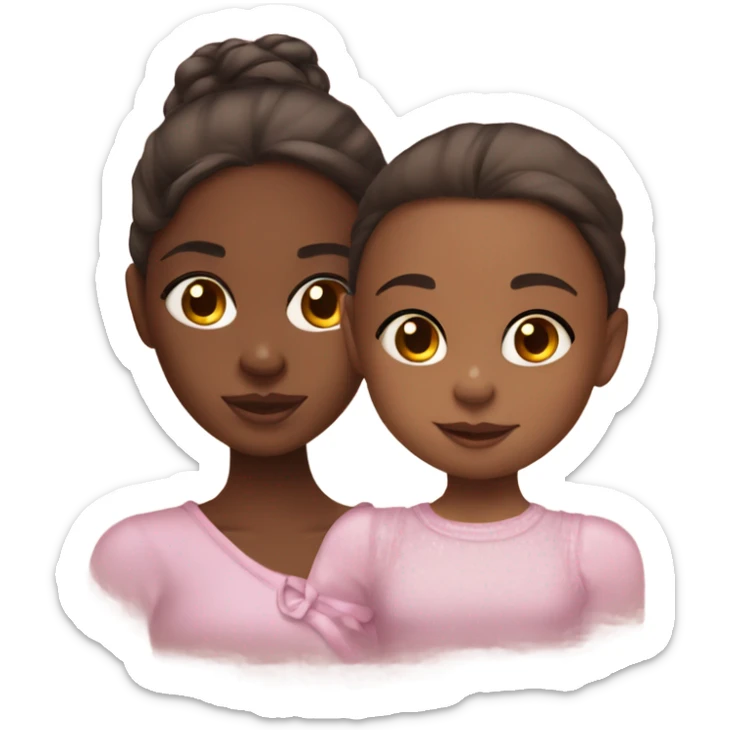 Pretty brown skin girl with baby girl who looks just like her  sticker