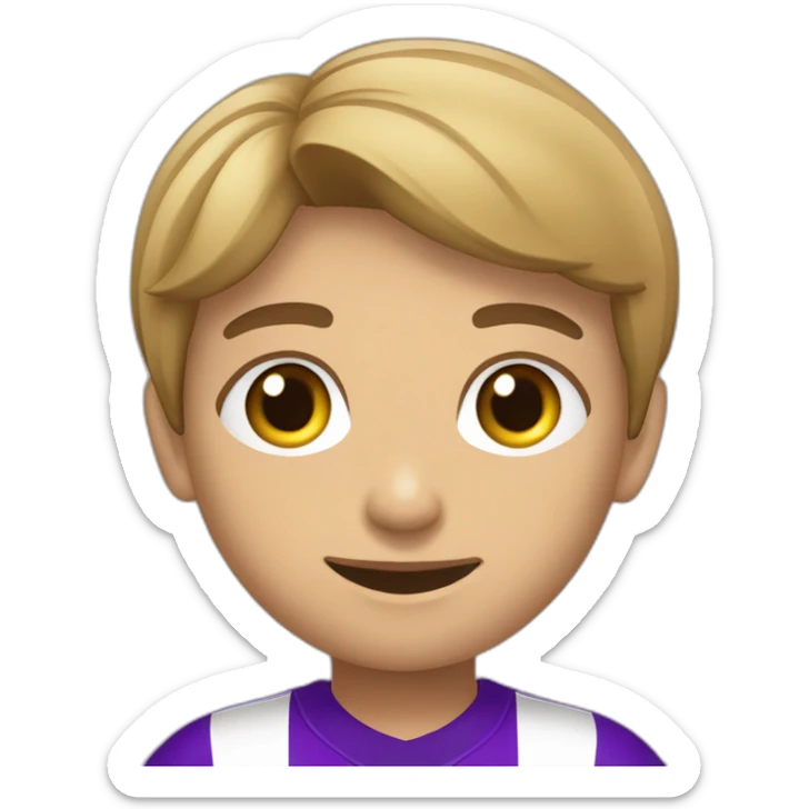 Niño Futbolista violeta con ribetes amarillos  sticker
