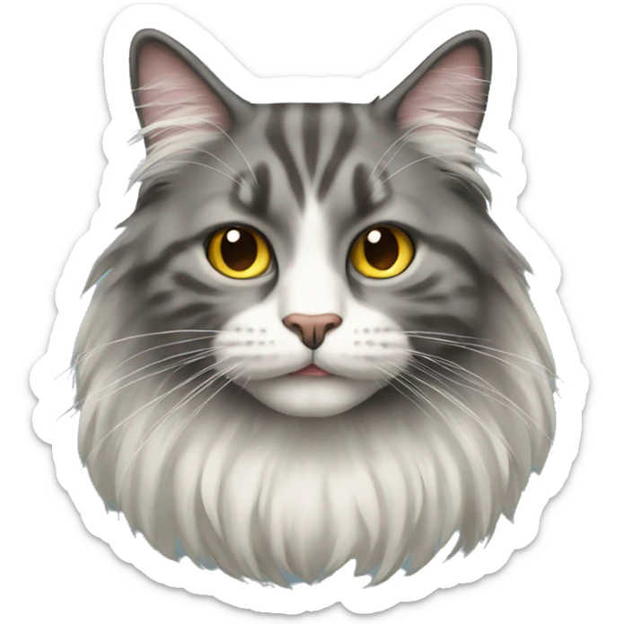 long haired cat sticker