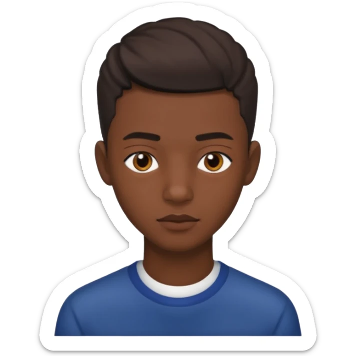 Une homme de 17 ans il a la peau noir foncé , des lèvres pulpeuses  . Il a un taper  sticker