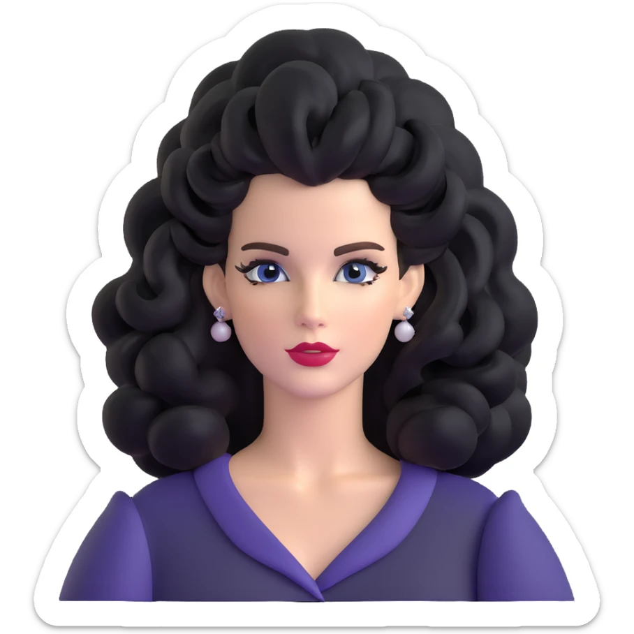 Lana Del Rey with big hair and signature style sticker
