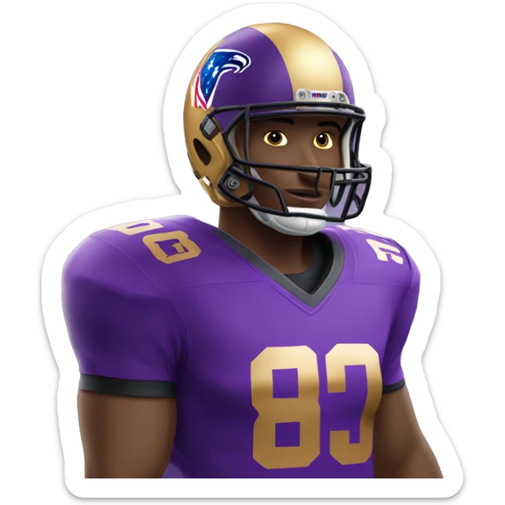 american-football-player-purple-and-gold-jersey sticker