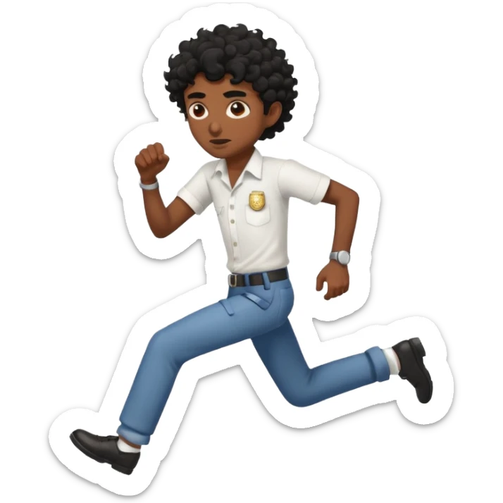 Make a dirt Indian with a shirt fro curly hair getting chased by the cops. Make the Indian skinny too sticker