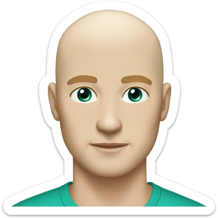 Couple. White. Male bald. Woman blonde. 35. Teal eyes.  sticker