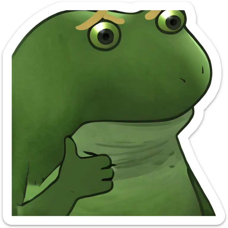 fusion of Pepe the meme frog and Marilyn Monroe, Pepe's green frog features with Marilyn's iconic blonde hair and glamorous style sticker