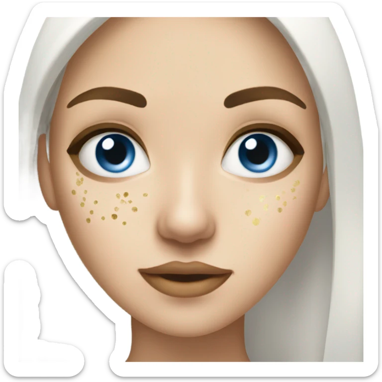 White Skin care on white freackles skin of a brunett blue eyes girl under eyes gel Gold eye patches sticker