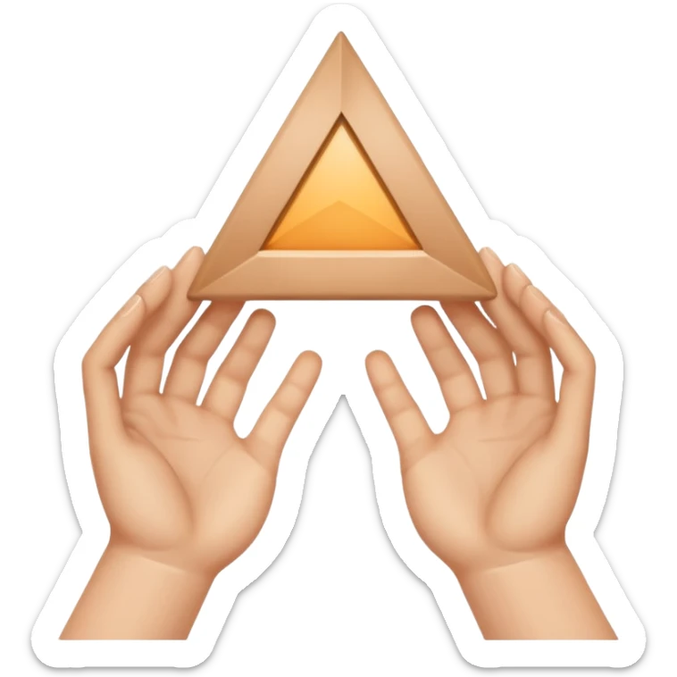 Similar to the heart hands emoji, this emoji should show a triangle created by the fingers of the hands.  sticker