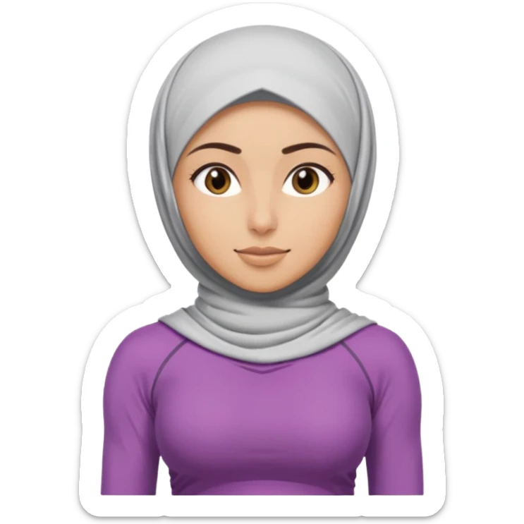 High resolution girl wearing a hijab and is a fitness trainer sticker