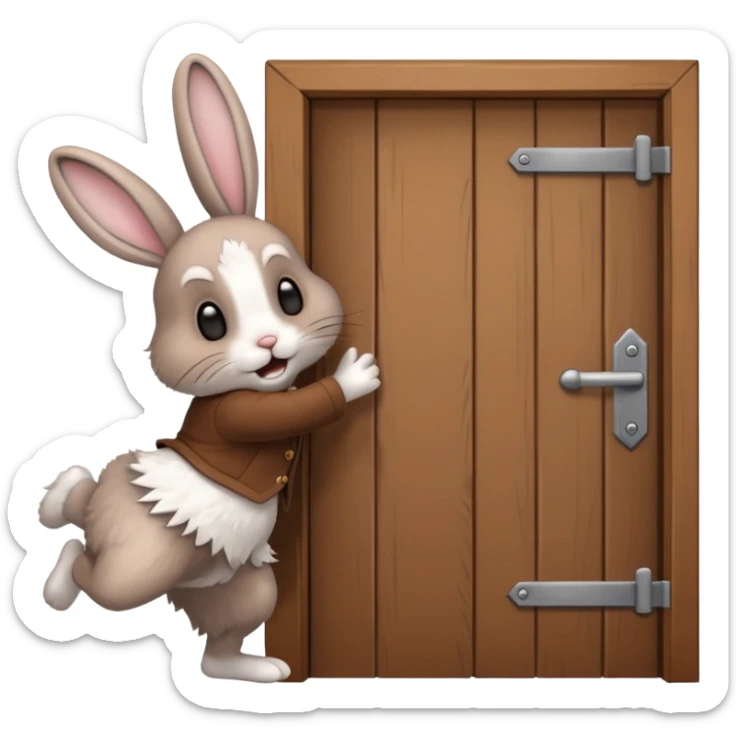 I want the alliance leader to kick me out of the alliance and close the door, so that they both look like rabbits. sticker