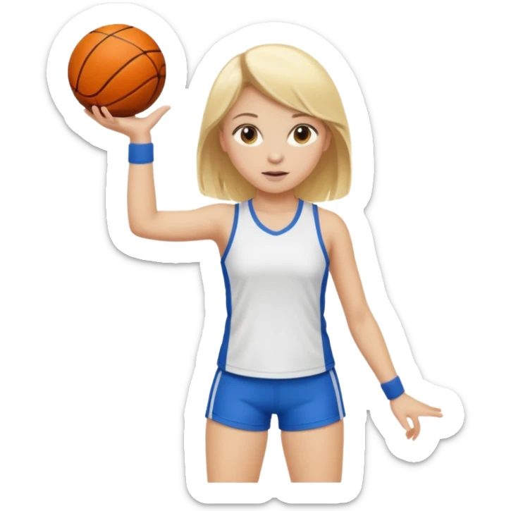 a young girl with blonde hair is playing sports sticker