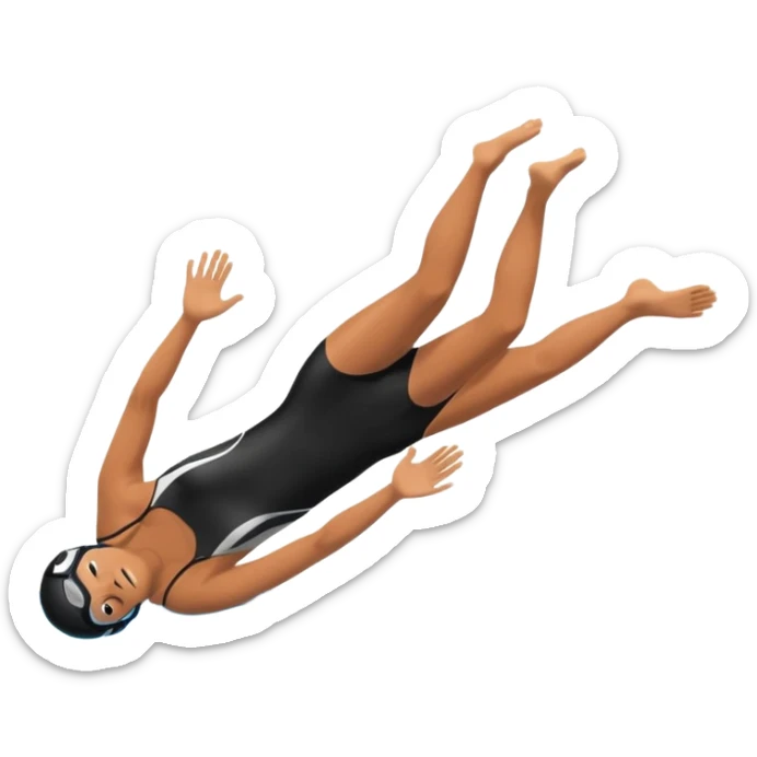 inexperienced but determined person diving into a pool of divers, with a pool named confidence... glowing body head first sticker