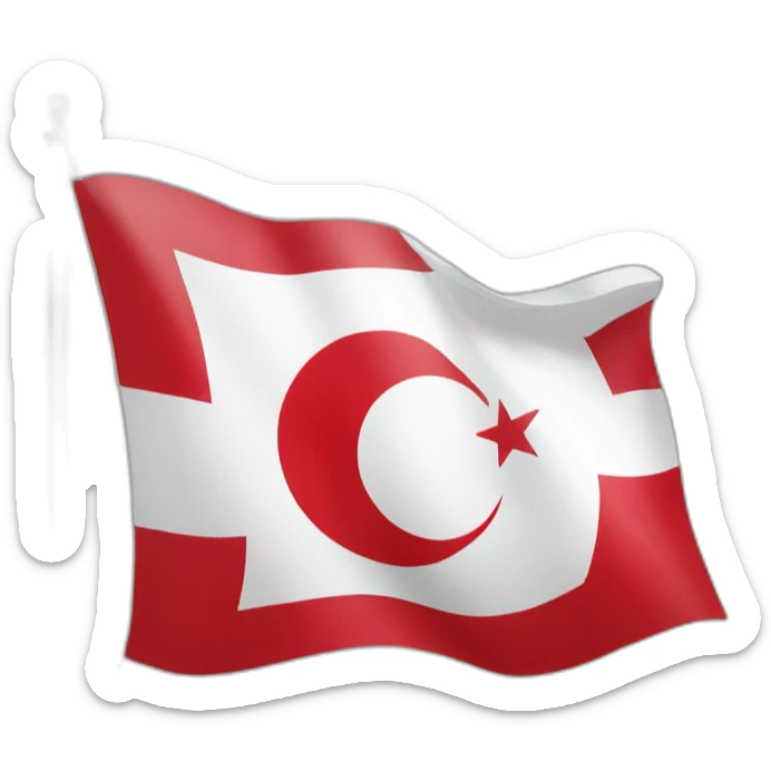 the turkish republic of northern cyprus flag sticker