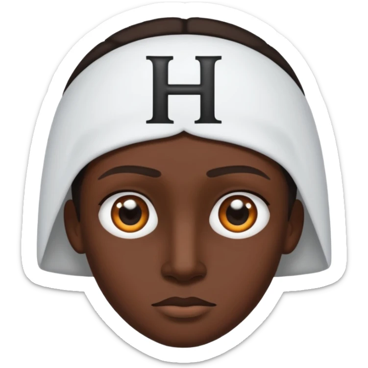 🥷🏽poneles los ojos todos blancos y en la frente ponele la H porfa sticker