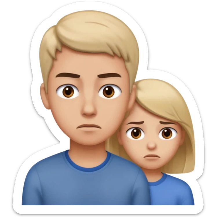  teenager rolling eyes up with parent in the disance behind them. The teenager is showing Indifference - lack of interest, concern, or sympathy - sticker
