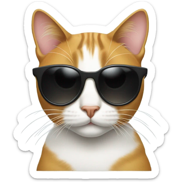 Cat with sunglasses sticker
