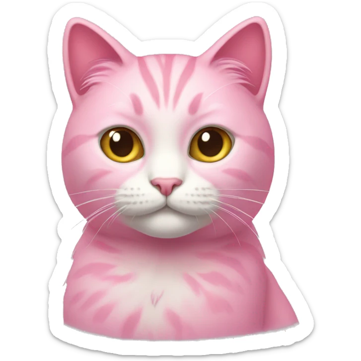 pink cat sticker