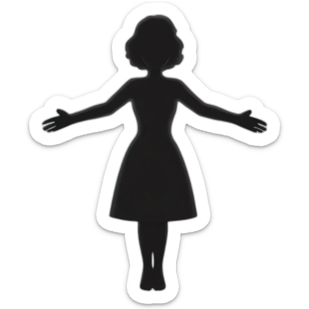 eerie shadow of a woman with outstretched arms arms  sticker