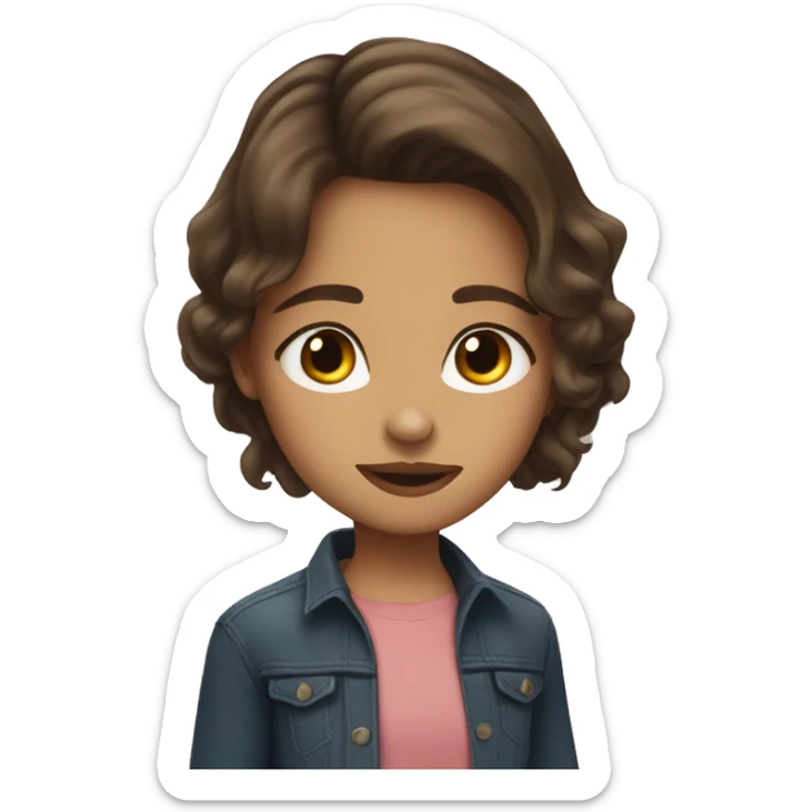 girl with shoulder length brown hair kissing dallas winston sticker