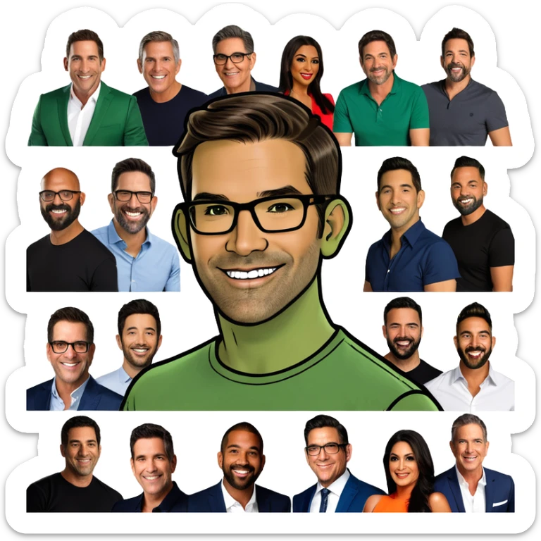 Tefi, Lewis Howes, Daniel G, Jay Shetty,Grant Cardone, Tai Lopez, Josh King Madrid, Alex Hormozi, Iman Gadzhi, Daniel G, Branden Condy, Patrick Bet-David, Dan Henry, Luke Belmar, Shelby Sapp, Leila Hormozi, Tefi Valenzuela novio, business partner, influencers, millionaire  sticker