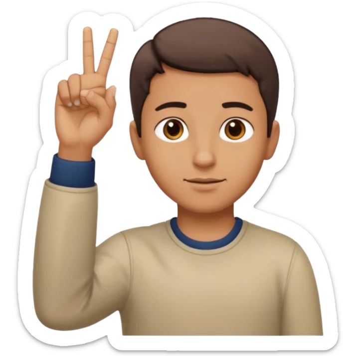 A man indicating God with his hands upward and with his index finger and wearing normal clothes sticker