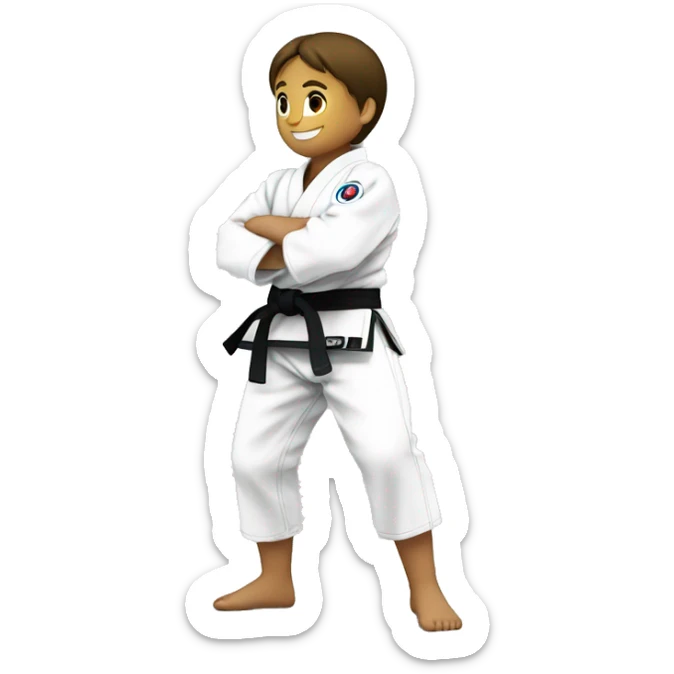 judoka black belt from behind with tori writing at the top of the judogi sticker
