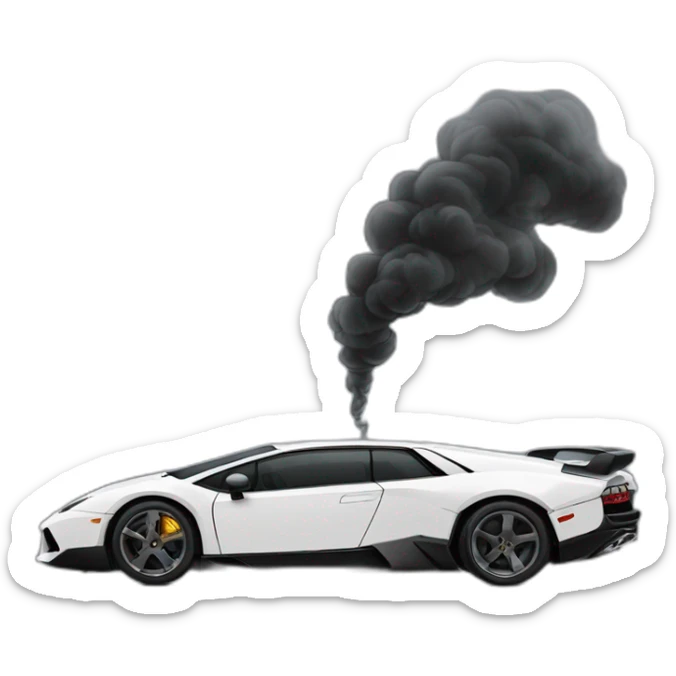 Un papi dans une lamborgini qui fume une pipe et la fumée est un fantome sticker