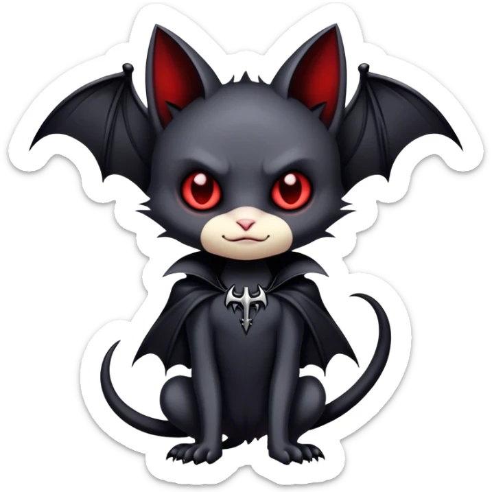 Edgy Cool Cute Gothic-Emo-Vampiric-Bat-Feline-Fakémon-Hybrid full body sticker