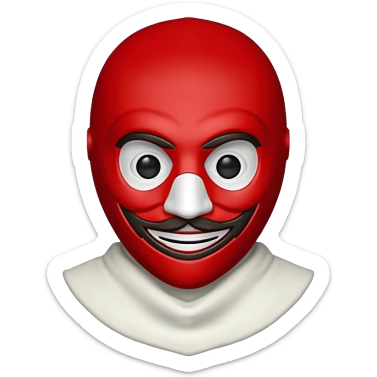 Emoji de la película La casa de papel máscara y la ropa rojo y la máscara realista  sticker