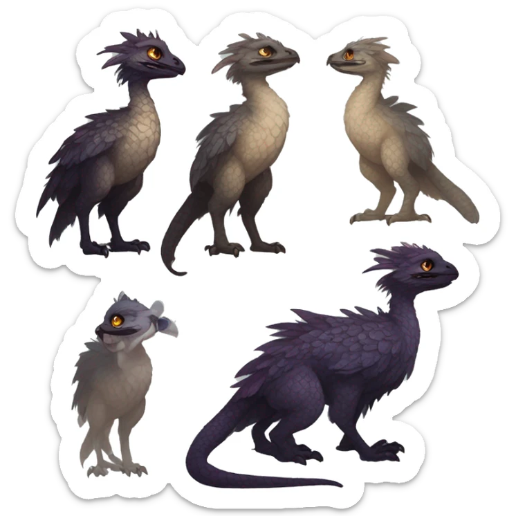  Scaly Cute Edgy Realistic Rare Fantasy Fluffy Slim Vernid-Trico-Melprin-species by LiLaiRa, by Falvie, full body sticker