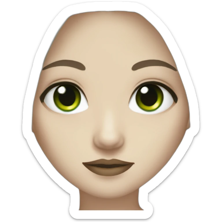 White goth girl with long light brown hair and green eyes sticker