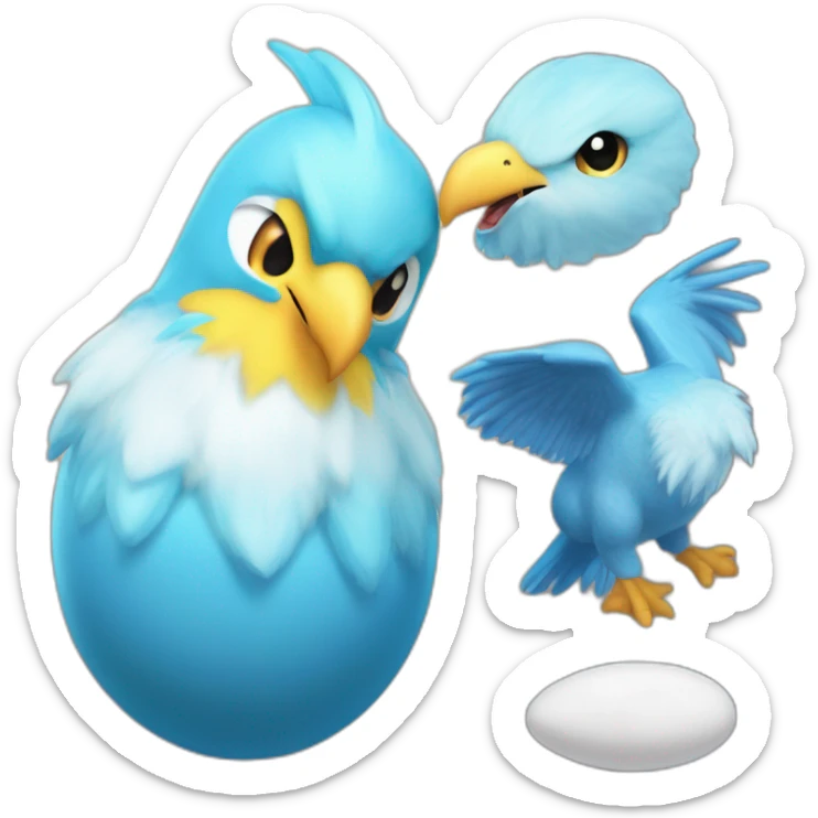 crazy funny stupid Articuno pokemon baby's realistic boku no pik o egg dual art artist sticker
