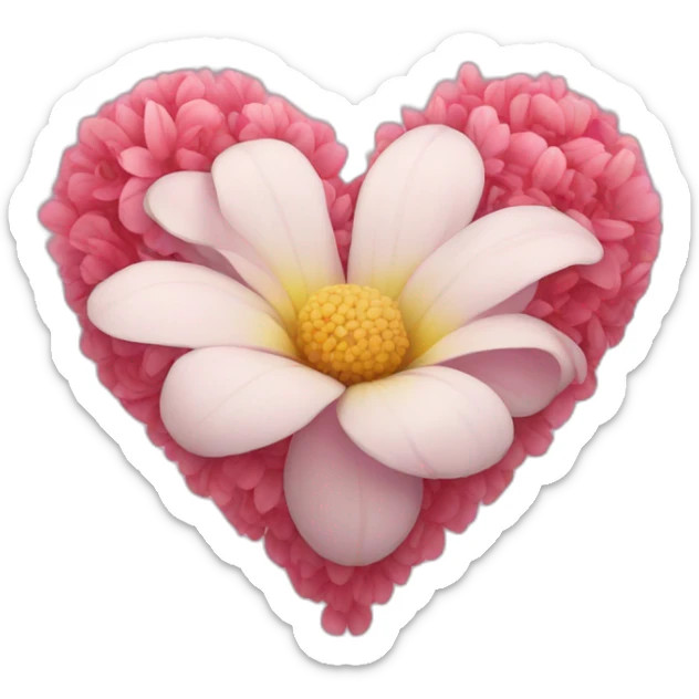 Flower heart sticker