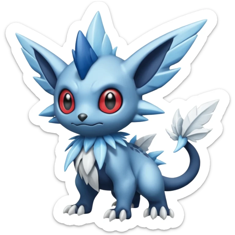 Elemental shady edged scaled murky dark dusky mechanical frosty fairy-like fantasy epic rare Glalie-Sneasel-Togetic-Pokémon-Fakémon-hybrid-creature sticker