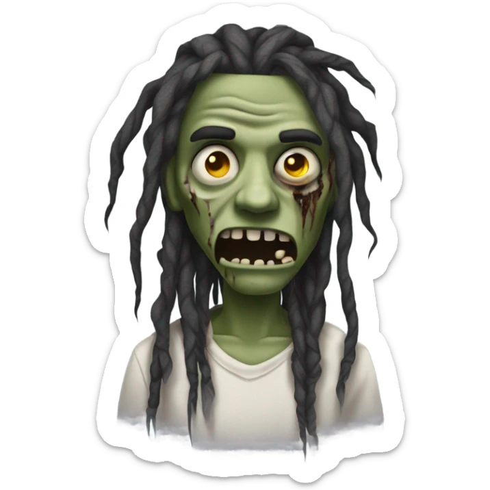 Zombie with dreads sticker