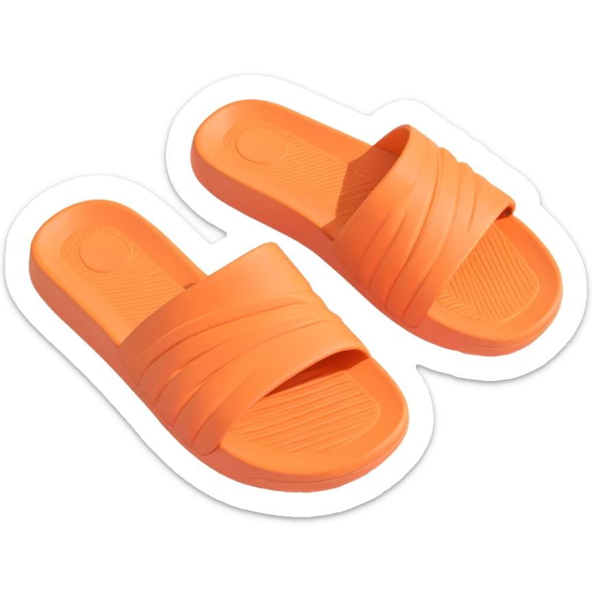 3D illustration of a Yeezy slide sandal, close-up on the sole, detailed texture sticker