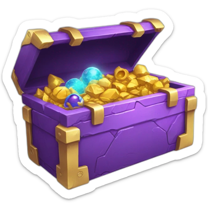 Pokemon Game LootCase Purple Chaotic Color Rich Treasure Legendary Epic Items and Pokemons Inside sticker