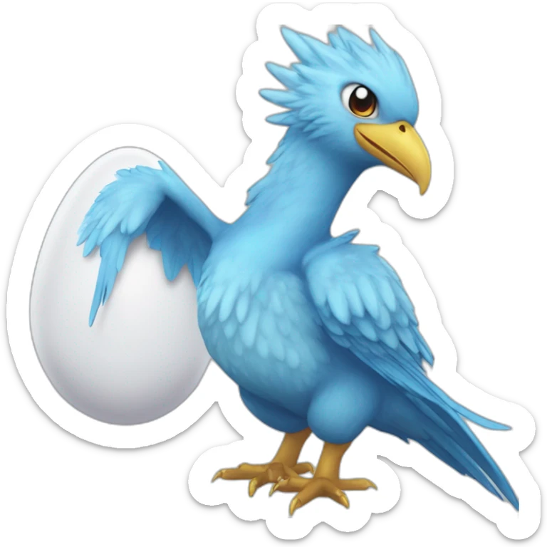 crazy funny stupid Articuno pokemon baby's realistic boku no pik o egg dual art artist sticker