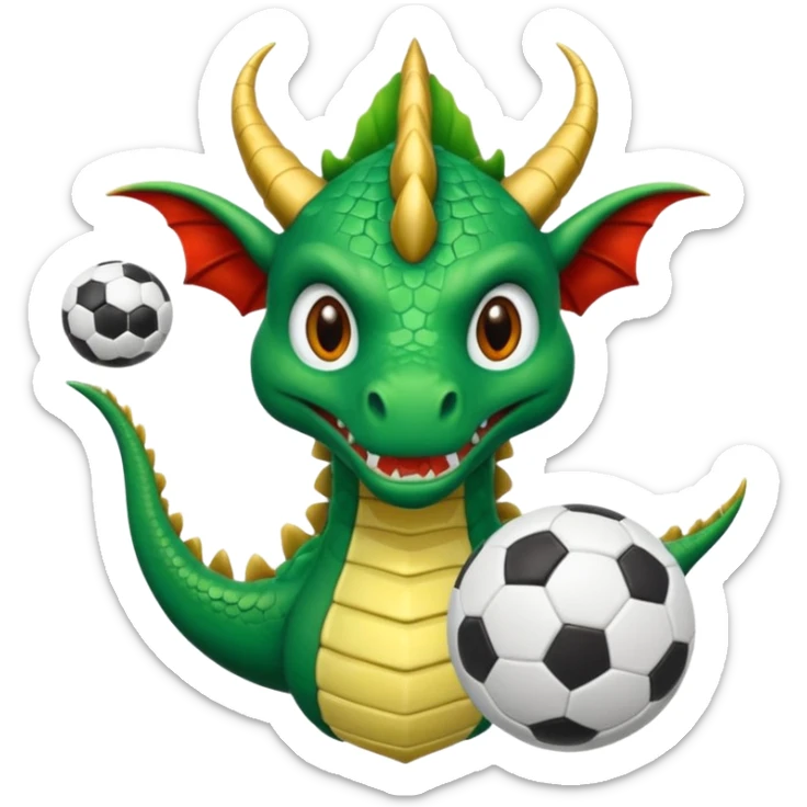 ein Drache mit einem Zauberstab in der Hand  und einem Hud  auf dem kopf und ein Fussball in der anderen hand sticker