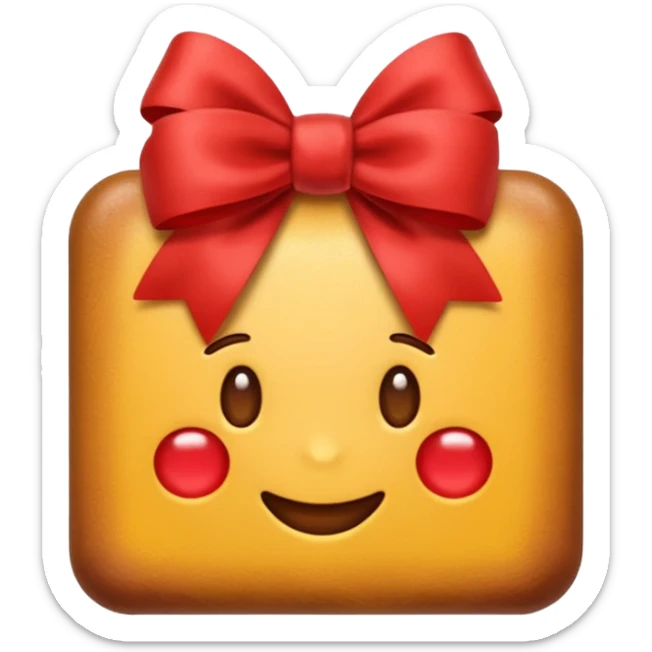 rapadura, doce cearense, emoji style, whole bar with red bow, light brown color, appetizing appearance sticker