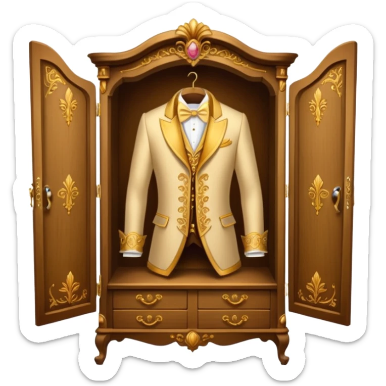 the lady who was turned into a wardrobe by magic, a character from the fairy tale Beauty and the Beast sticker