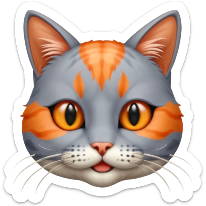 Half Shrimp Half Cat - gray and orange cat head and shrimp body named Trippi Troppi sticker