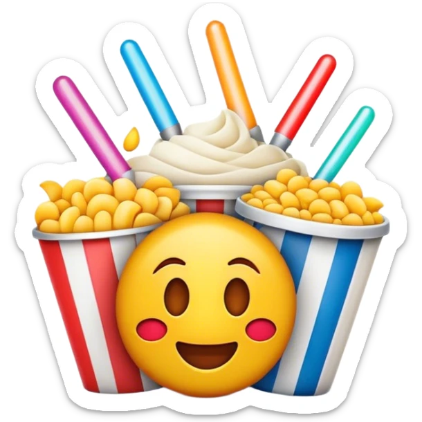 Cinematic Realistic Zagreb Film Festival Pop Culture Emoji, showcasing a vibrant, artistic festival atmosphere rendered with dynamic textures and cinematic, festive lighting. sticker