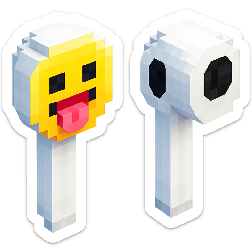 white EarPods headphones with a playful twist, floating in space sticker