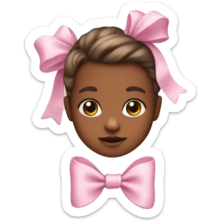 Baby pink bow sticker