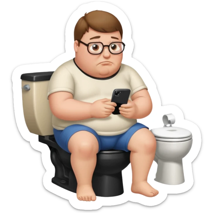 can you do  Peter Griffin sitting on the toilet playing on his phone sticker